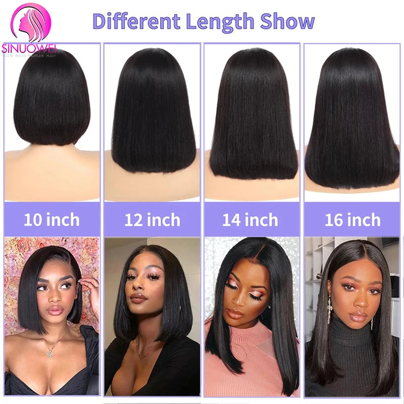 Short V Part Bob Wigs for Women Straight