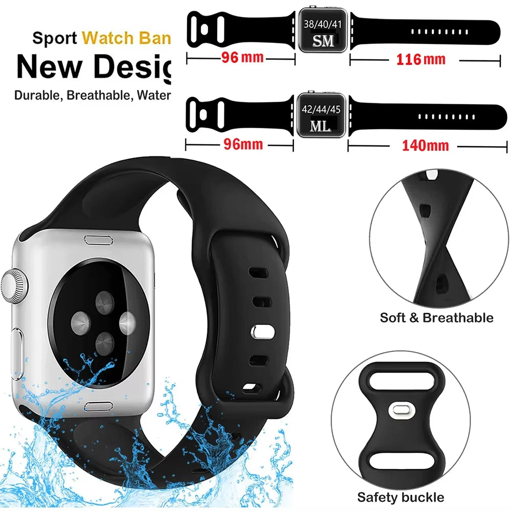 Silicone sport band For apple watch