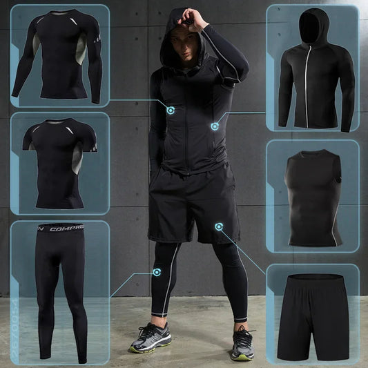 Men Running Sets Gym Tight Sport Clothing