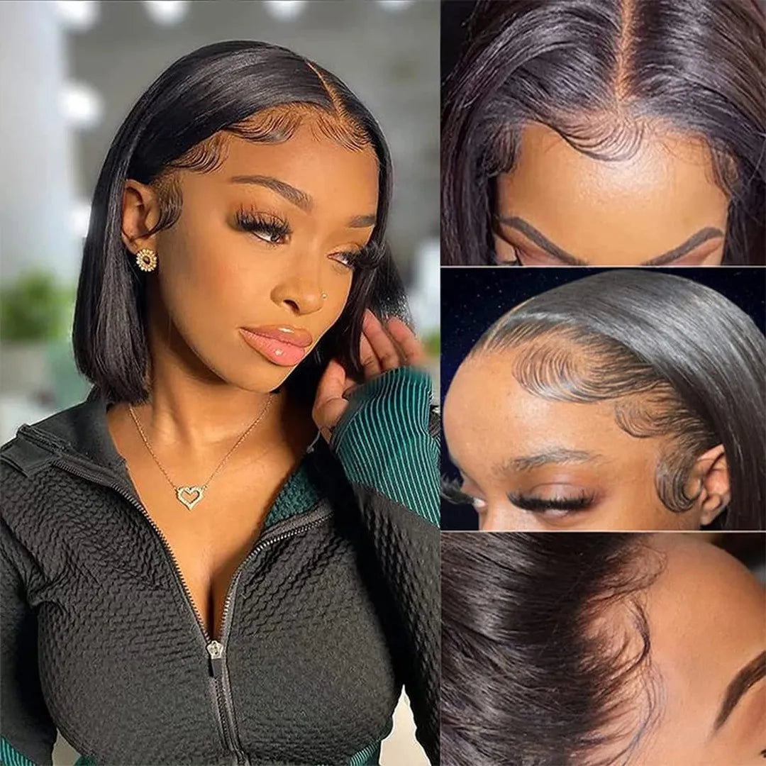 Short bob wig lace front human hair wig