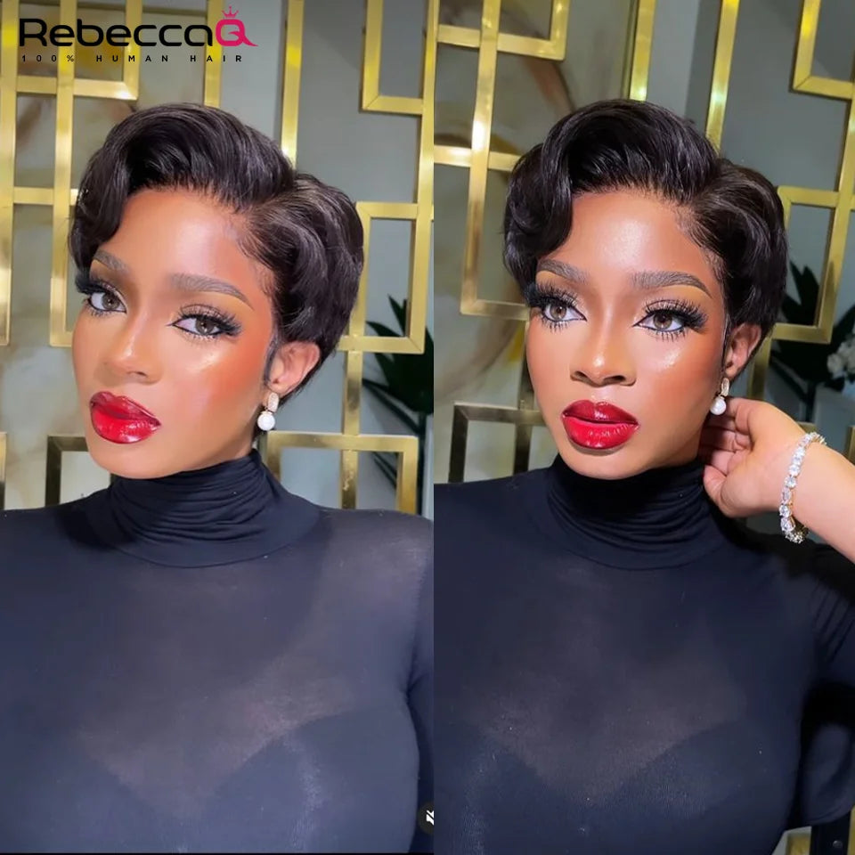 Short Bob Pixie Cut Wig Lace Frontal Straight