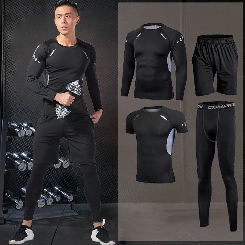 Men Running Sets Gym Tight Sport Clothing