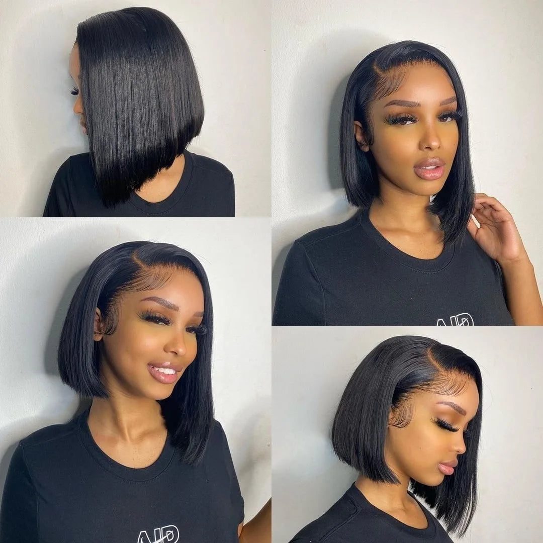 Short bob wig lace front human hair wig