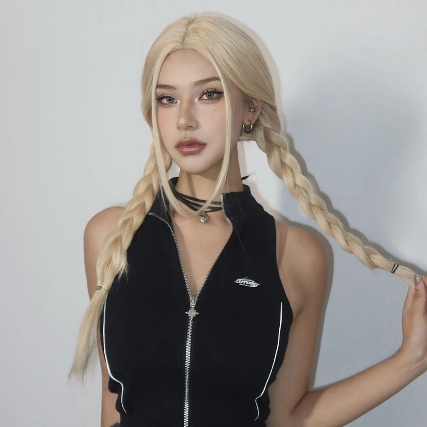 Blonde Golden Synthetic Wigs Long Straight