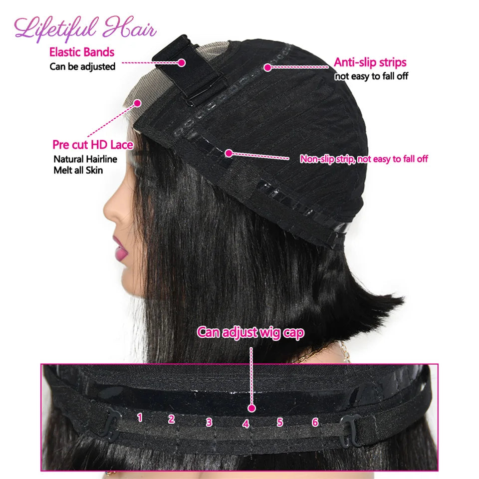Glueless Bob Hair Wig Human Hair