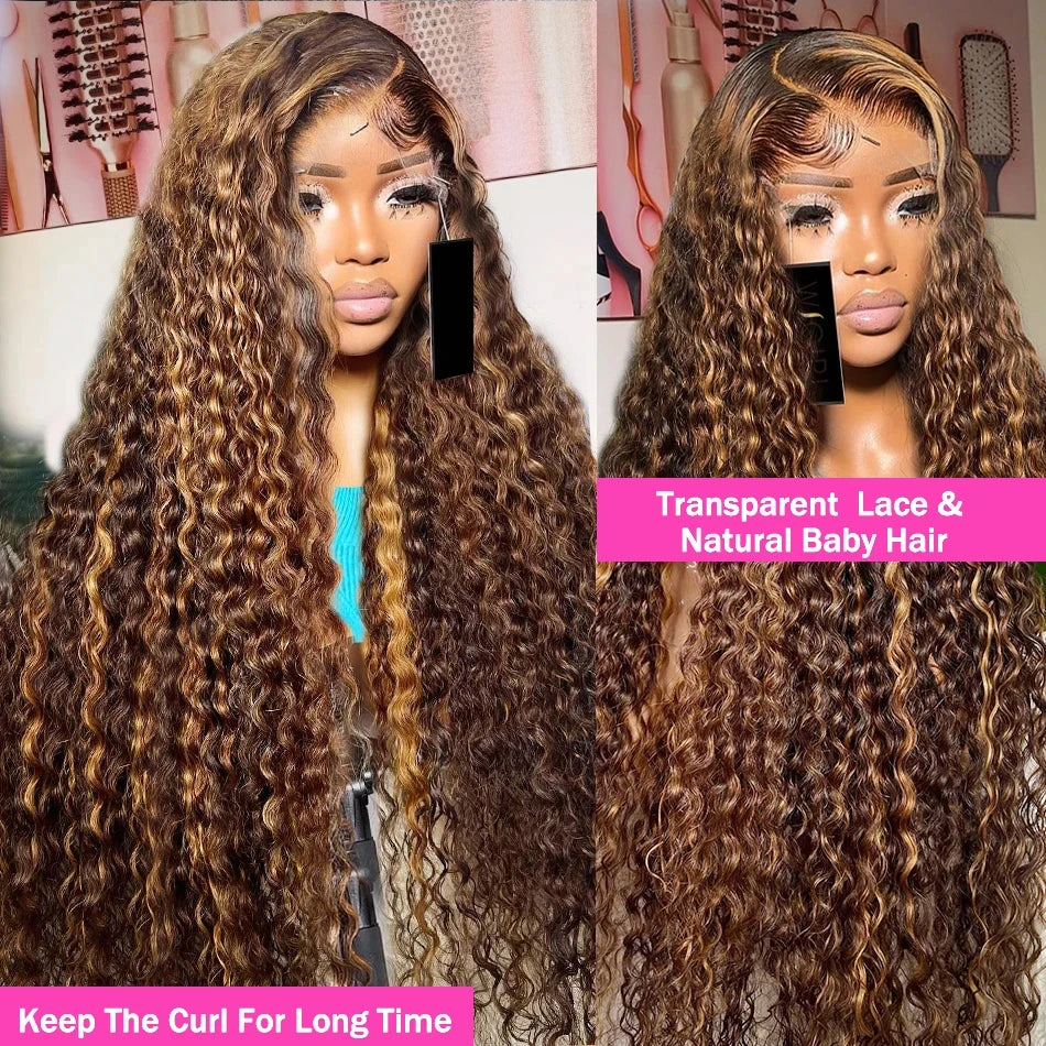 Highlight Wig Human Hair Deep Wave