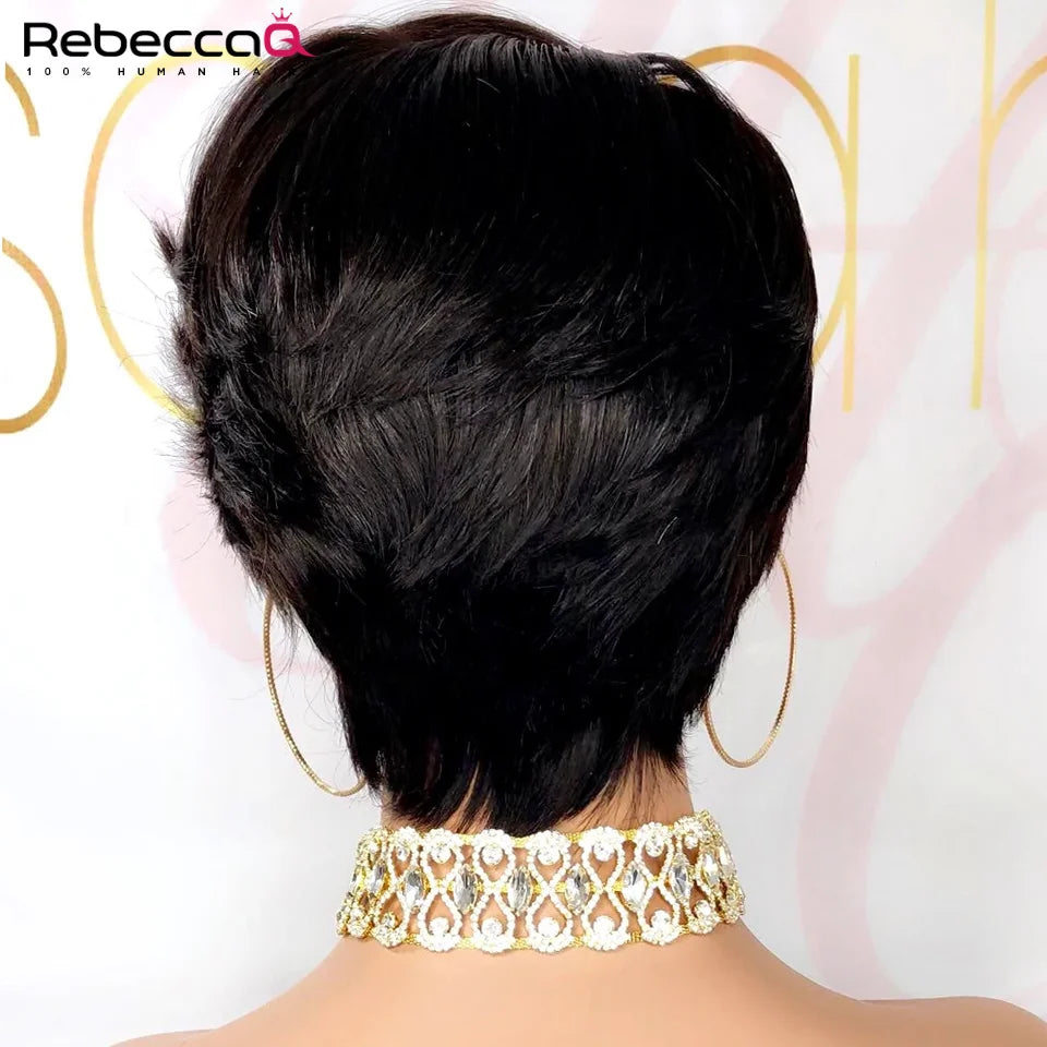 Short Bob Pixie Cut Wig Lace Frontal Straight