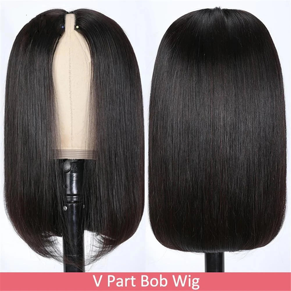 Short Bob Wigs V Part Wig Human Hair