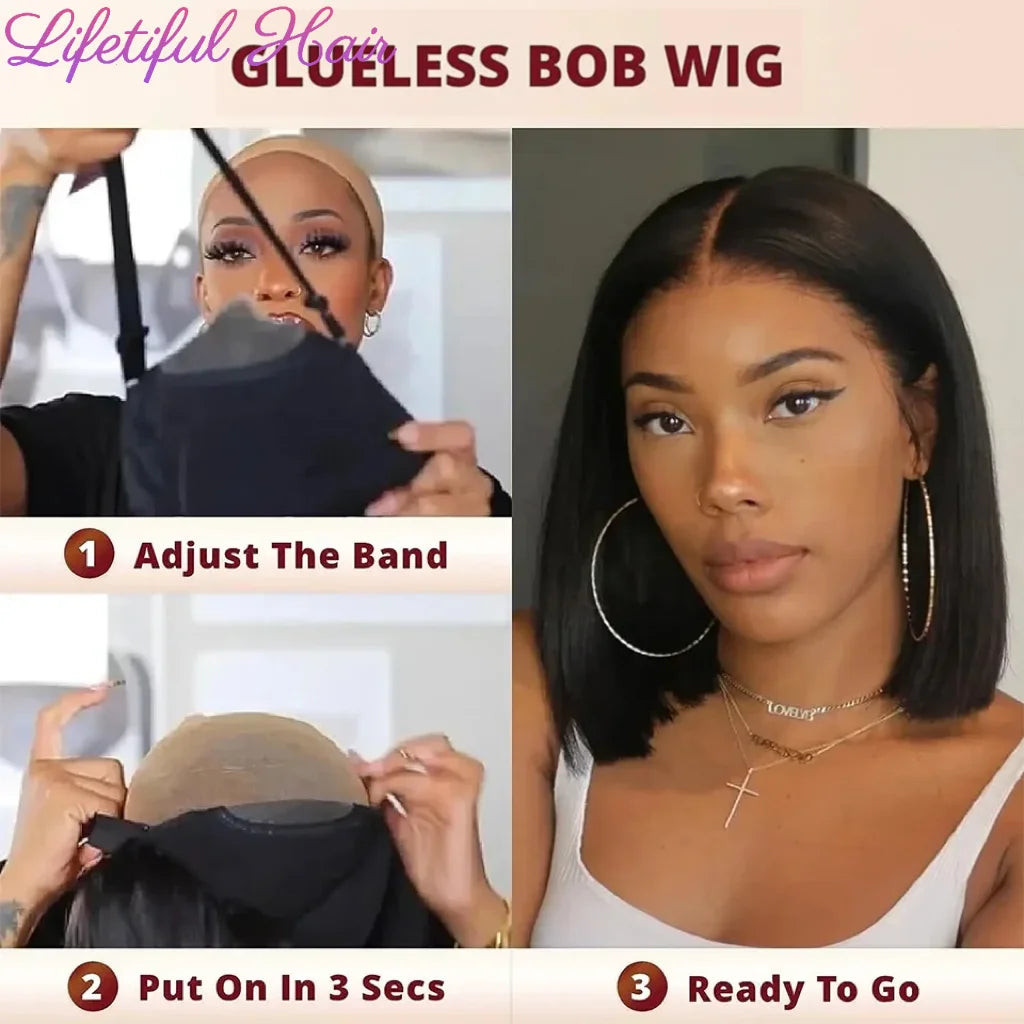 Glueless Bob Hair Wig Human Hair