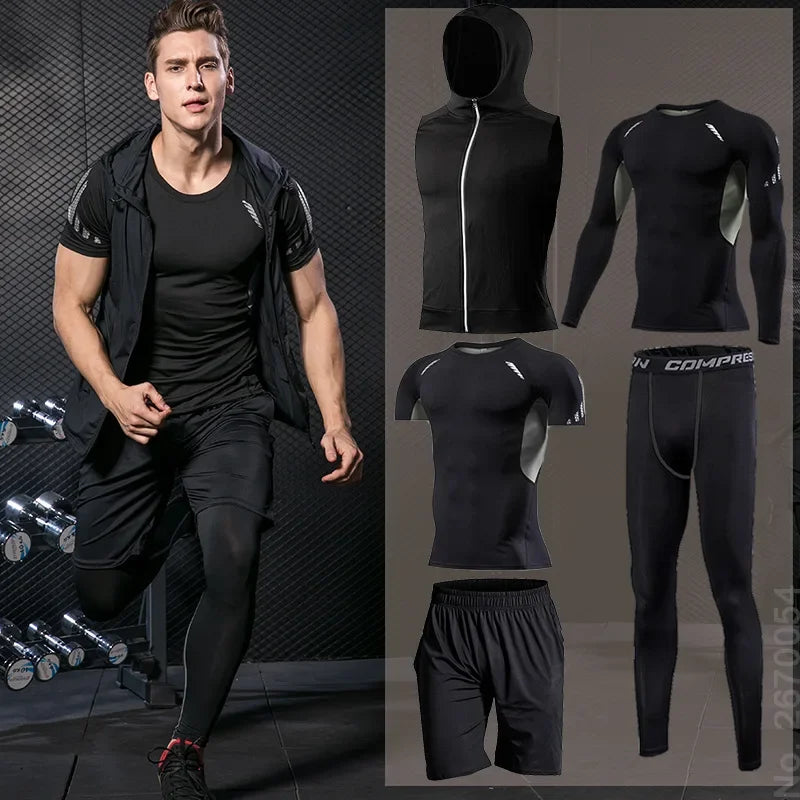 Men Running Sets Gym Tight Sport