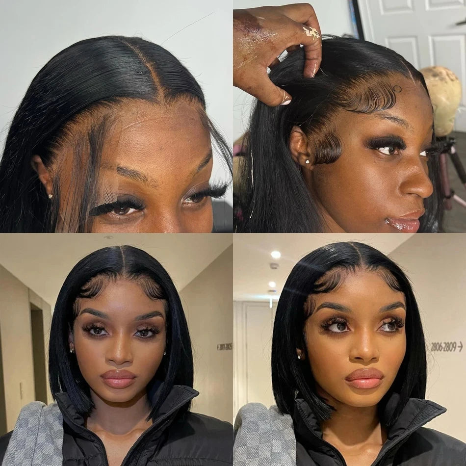 Straight Lace Frontal Bob Wig Pre Plucked