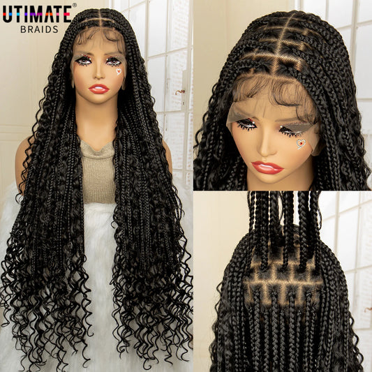 Long Boho Braided Wigs with Baby Hair