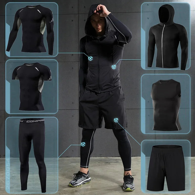 Men Running Sets Gym Tight Sport