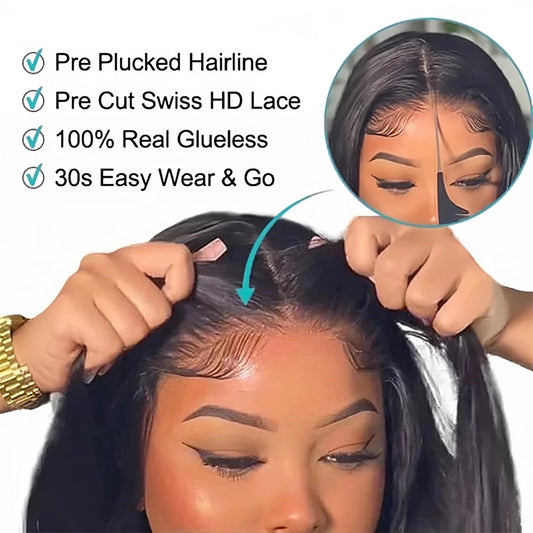Glueless Wigs Human Hair Ready To Wear