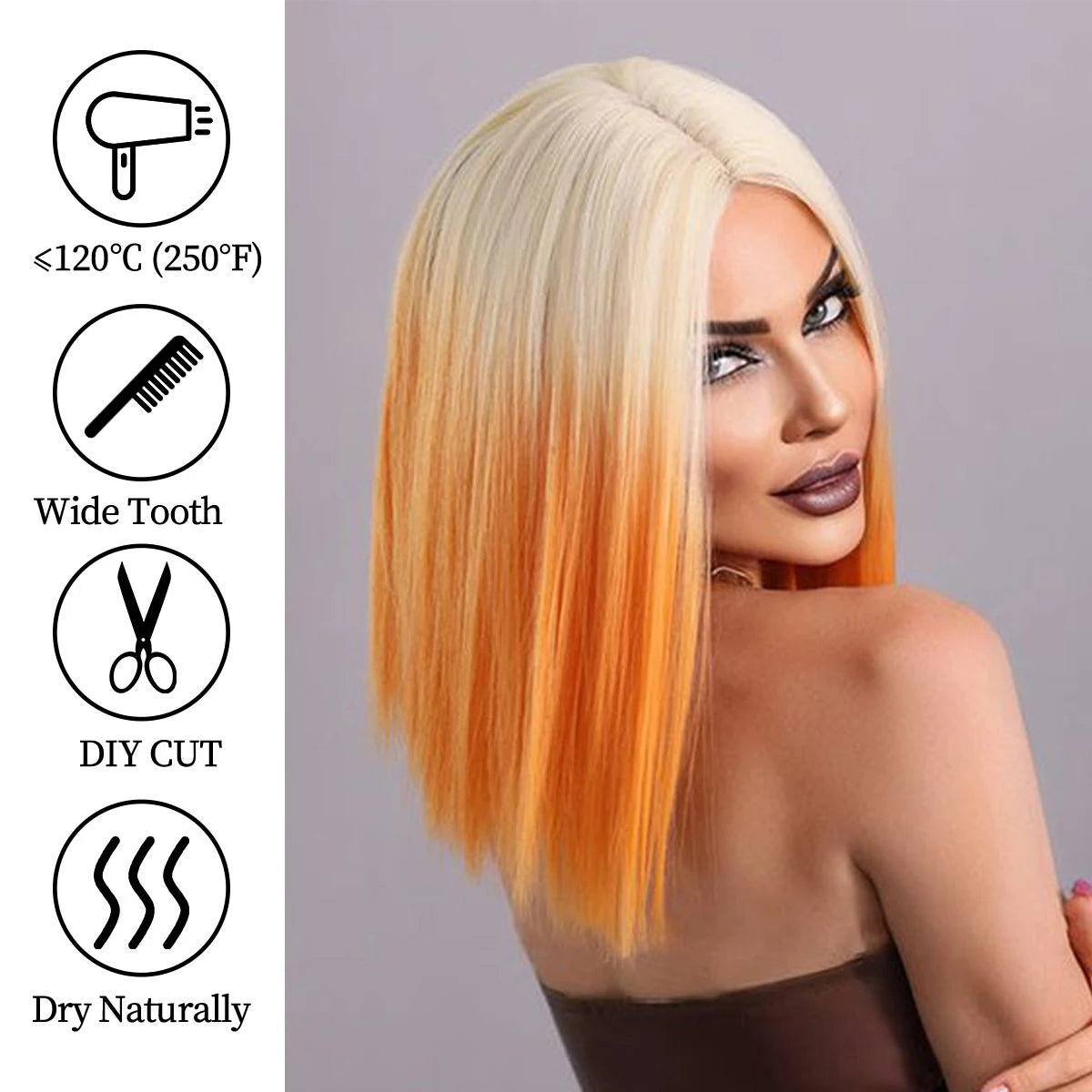 Ombre Red Bob Wig for Women Short